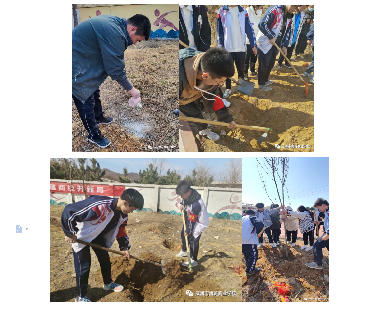 威海市海誠商業(yè)學校舉辦植樹暨森林防火宣傳教育活動(圖1)